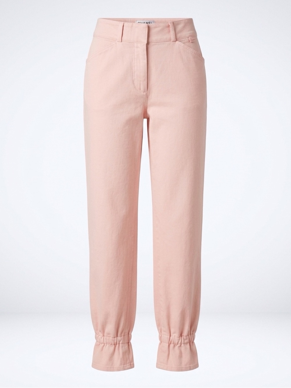 CHANEL Spring ‘05 High Waist Pink Denim w/gathered cuffs, 40 altered to 36, GUC
